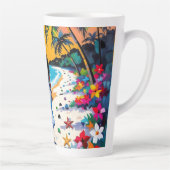 Woman on Beach Tropical Scene Milchtasse (Rechts)