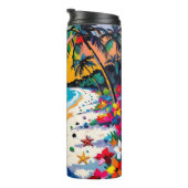 Woman on Beach Tropical Scene Thermosbecher (Nach rechts gedreht)