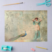 Woman Peacock Textures Letter Seidenpapier (Basteln)