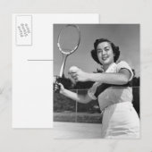 Woman Playing Tennis 3 Postkarte (Vorne/Hinten)