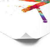 Woman practices fitness in watercolor fotodruck (Ecke)