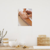 Woman receiving leg massage with lotion poster (Küche)