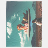 Woman Relaxing on UFO in Desert Fleecedecke (Vorderseite)