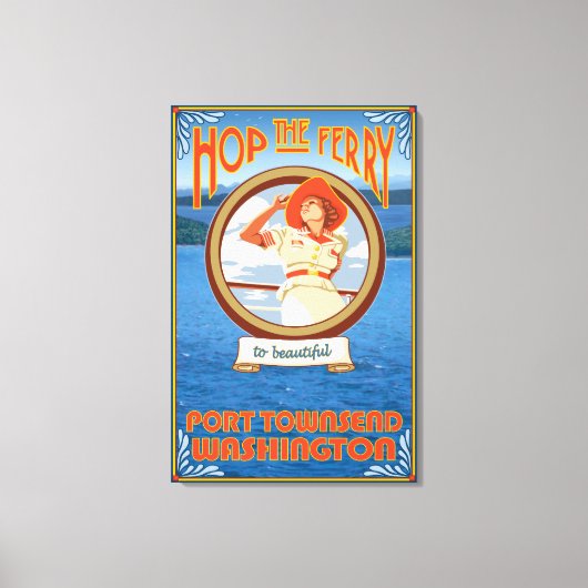 Woman Riding Ferry - Port Townsend Washington Leinwanddruck (Vorderseite)