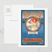 Woman Riding Ferry - Port Townsend Washington Postkarte (Vorne/Hinten)