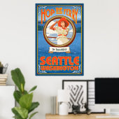 Woman Riding Ferry - Seattle, Washington Poster (Heimbüro)