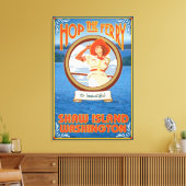 Woman Riding Ferry - Shaw Island, Washington Leinwanddruck (Insitu (Wohnzimmer))