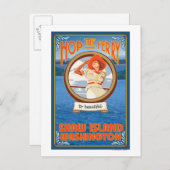 Woman Riding Ferry - Shaw Island, Washington Postkarte (Vorne/Hinten)