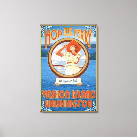 Woman Riding Ferry - Vashon Island, Washington Leinwanddruck (Vorderseite)