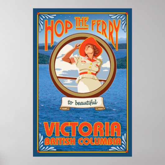 Woman Riding Ferry - Victoria, BC Kanada Poster (Vorne)
