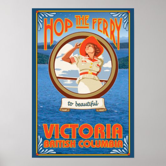 Woman Riding Ferry - Victoria, BC Kanada Poster (Vorne)