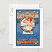 Woman Riding Ferry - Whidbey Island, Washington Postkarte (Vorne/Hinten)