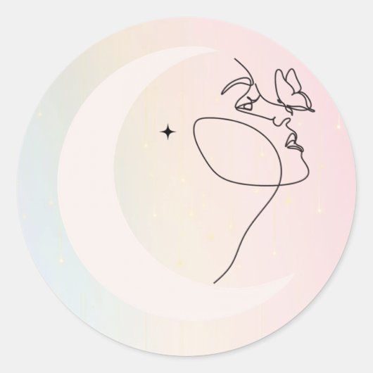 Woman Runder Aufkleber (Vorderseite)