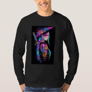 Woman Samurai Cartoon , nice gift idea for men and T-Shirt