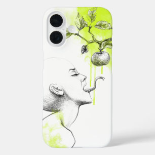 Woman Schlange Zunge Apple Green Splash Surreal Ar iPhone 16 Hülle