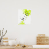 Woman Schlange Zunge Apple Green Splash Surreal Ar Poster (Küche)