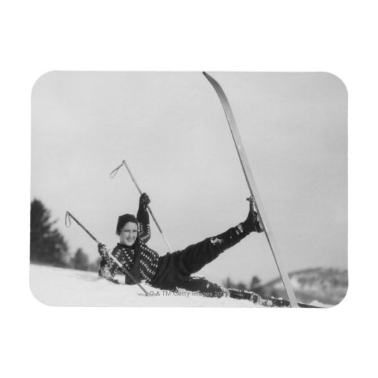 Woman Ski 2 Magnet (Horizontal)