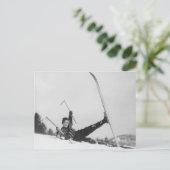 Woman Ski 2 Postkarte (Stehend Vorderseite)