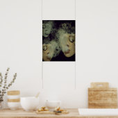 Woman Smoke Vape Grunge Art Poster (Küche)