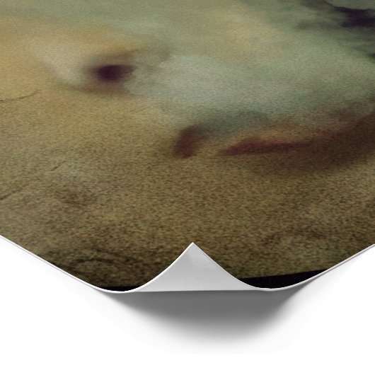 Woman Smoke Vape Grunge Art Poster (Ecke)