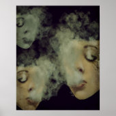 Woman Smoke Vape Grunge Art Poster (Vorne)