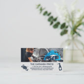 Woman Soaping Car | Auto-Reinigungsdienste Visitenkarte (Stehend Vorderseite)