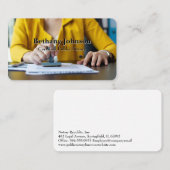 Woman Stamping Documents | Public Notary Visitenkarte (Vorne/Hinten)