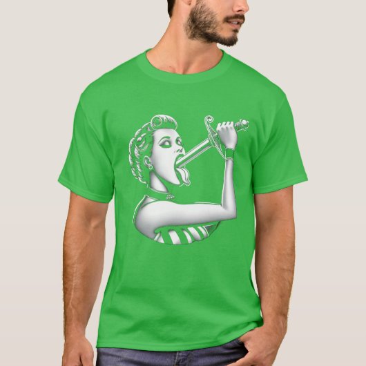 Woman Swallowing Sword Side Show Carnival boy T-Shirt (Vorderseite)