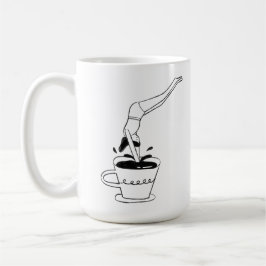 woman swimming in coffee cup kaffeetasse