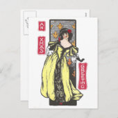 Woman Toasting Feiertagspostkarte (Vorne/Hinten)