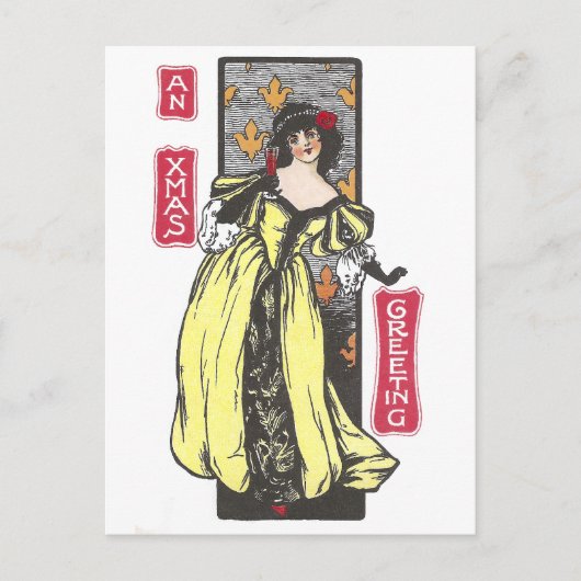 Woman Toasting Feiertagspostkarte (Vorderseite)