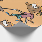 Woman Vaccuming Geschenkpapier (Ecke)