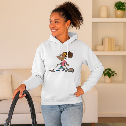 Woman Vaccuming Hoodie