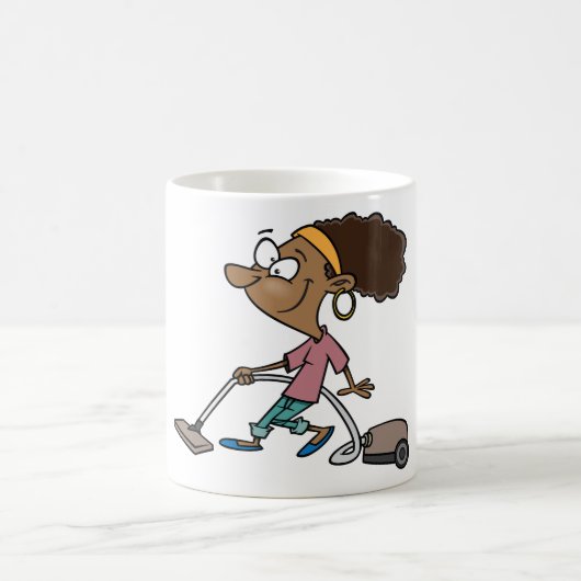 Woman Vaccuming Kaffeetasse (Mittel)