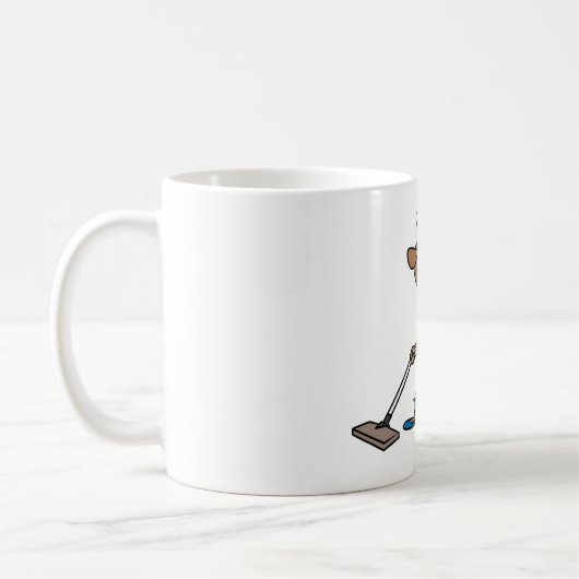 Woman Vaccuming Kaffeetasse (Links)