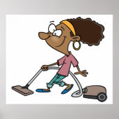 Woman Vaccuming Poster (Vorne)