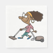 Woman Vaccuming Serviette (Vorderseite)