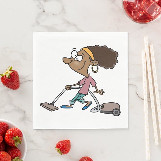 Woman Vaccuming Serviette