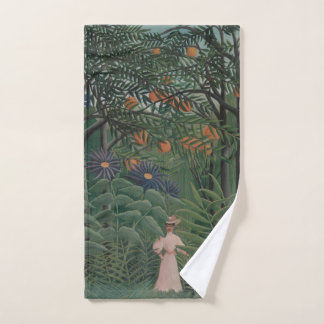 Woman Walking in an Exotic Forest, Henri Rousseau Handtuch