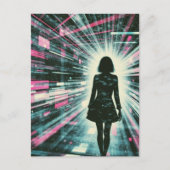 Woman Walking Lost in the Algorithm Postkarte (Vorderseite)
