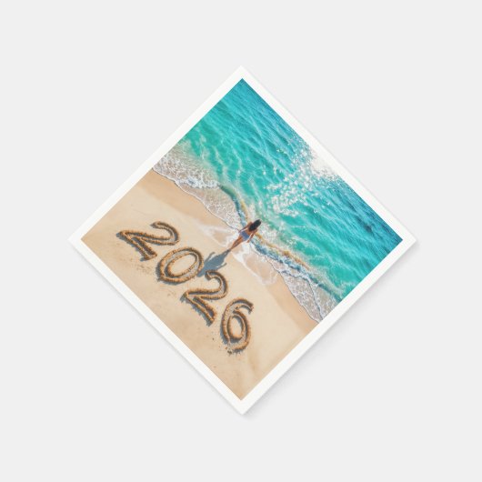 Woman Walking On a 2026 Beach Serviette (Ecke)