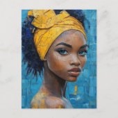 Woman Wearing Yellow Postkarte (Vorderseite)
