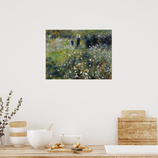 Woman with a Parasol in a Garden by Auguste Renoir Poster (Küche)