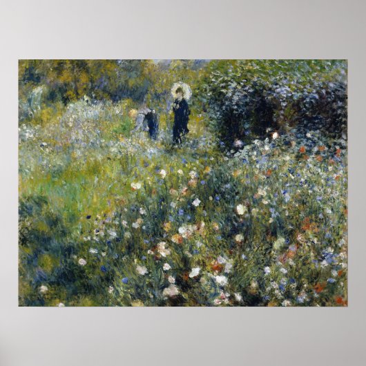 Woman with a Parasol in a Garden by Auguste Renoir Poster (Vorne)