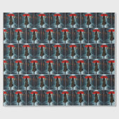 Woman With a Red Umbrella and Briefcase Geschenkpapier (Flach)