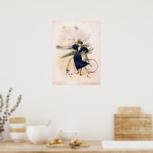 Woman With Bicycle at Riverside Drive, New York Poster (Küche)