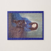 Woman with Black Panther Jigsaw Puzzle (Horizontal)