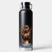 WOMAN WITH COLORFUL CHRISTMAS LIGHTS IN HER HAIR TRINKFLASCHE (Rückseite)