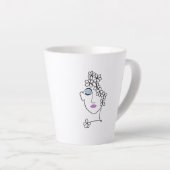 Woman With Flowers Line Art Milchtasse (Rechte Ecke)