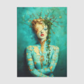 Woman with Gold Mask and Ivy Crown EN1L Decoupage Seidenpapier (Vorderseite)